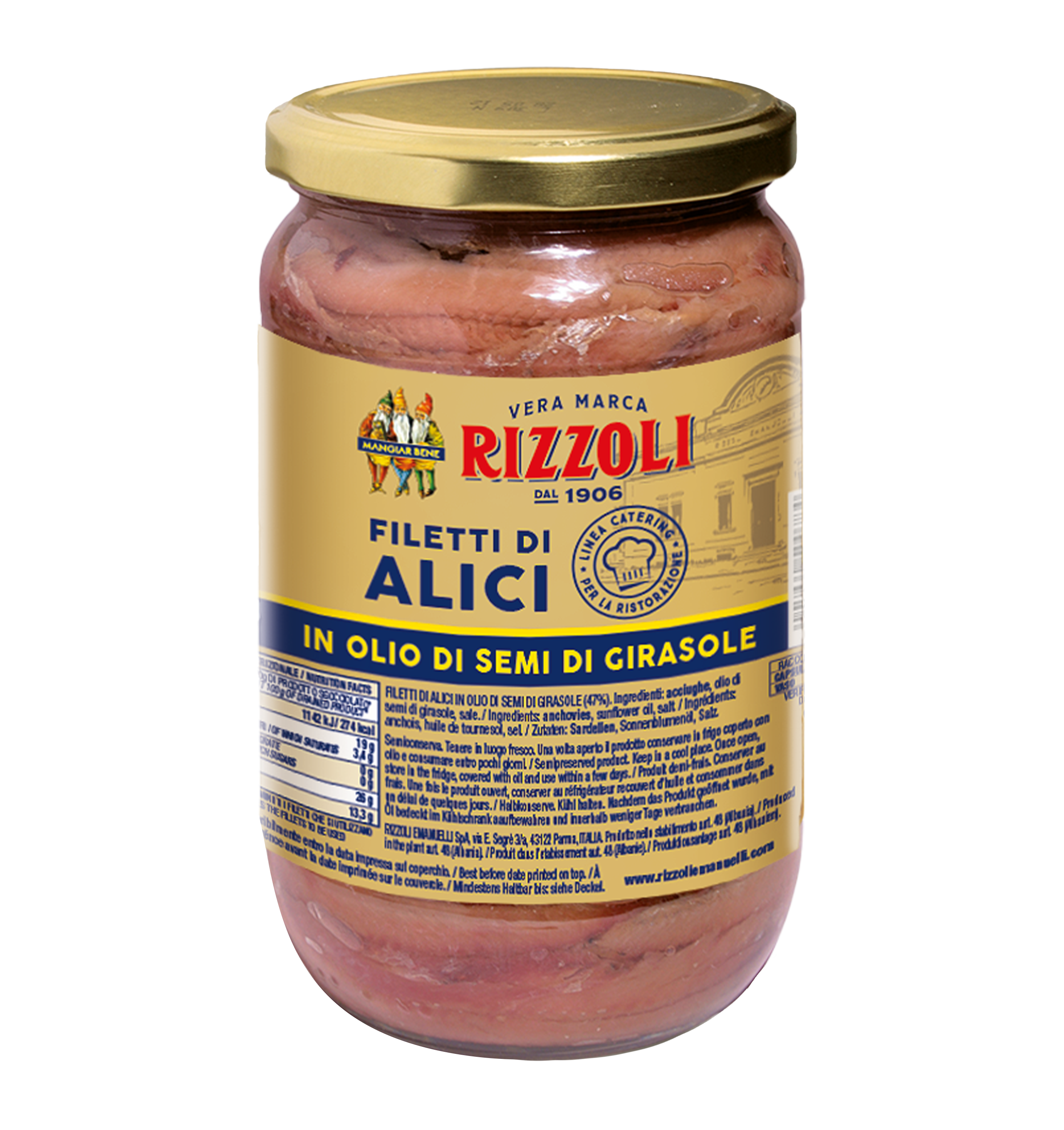 Filetti di Alici in Olio di Semi di Girasole Linea Catering